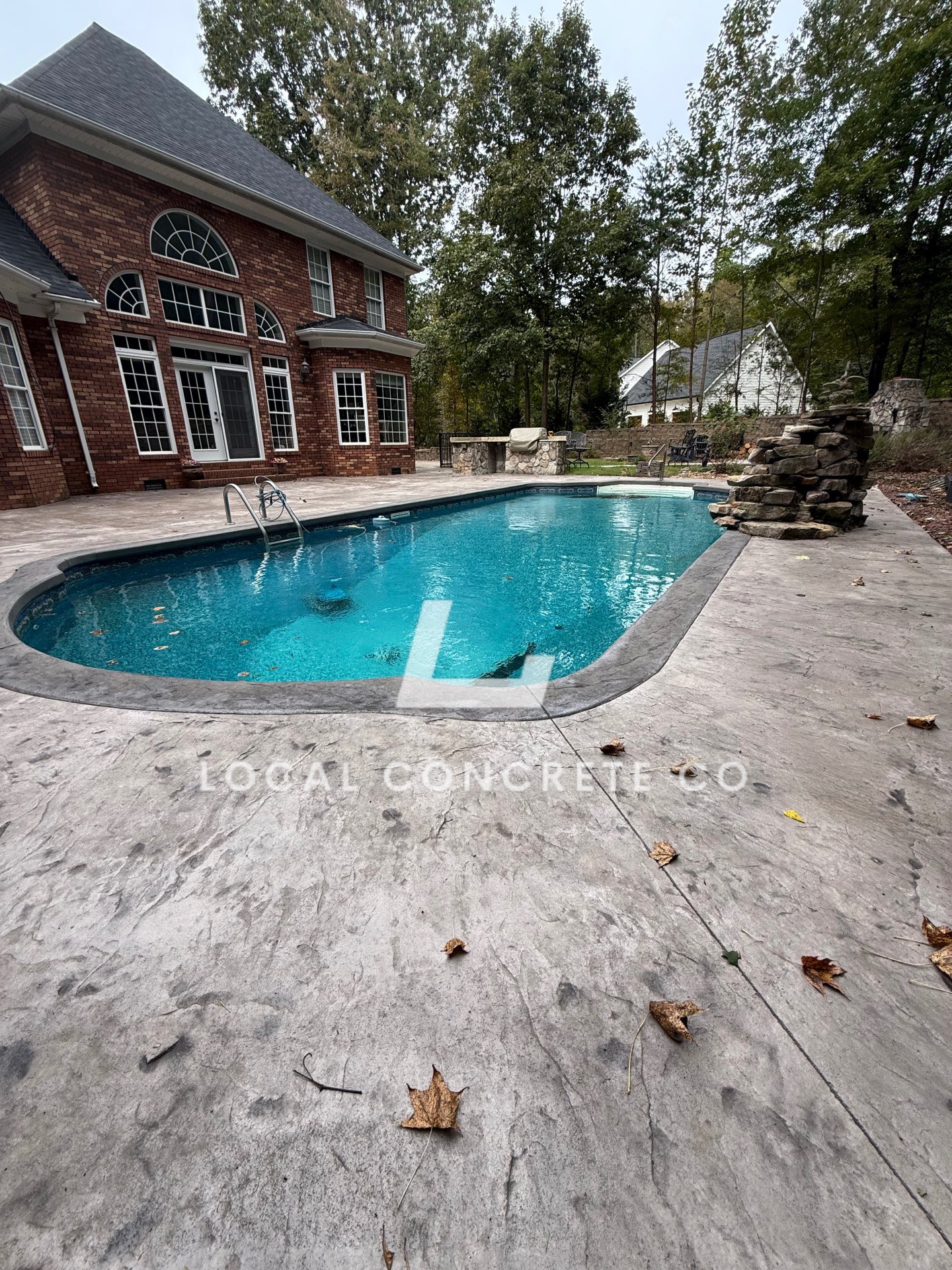 Stamped front walk and porch